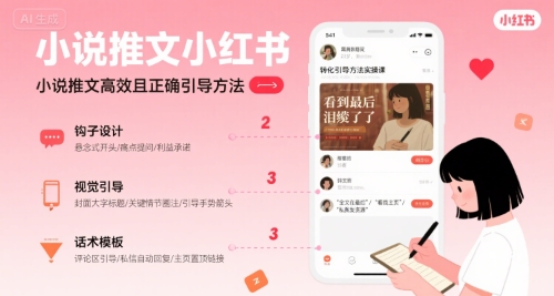 小说推文小红书高转化引导方法实操课，小说推文高效且正确引导方法-菡洋资源网