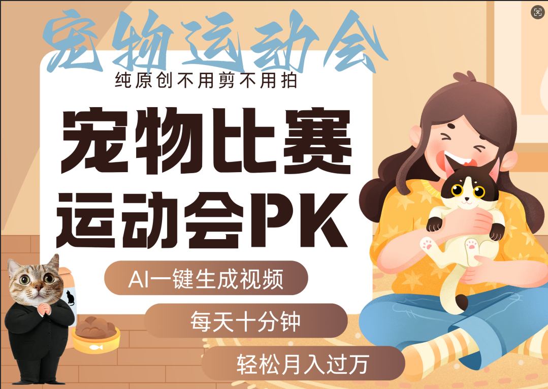 AI萌宠运动员跳水 射击  篮球  足球比赛   每天十分钟 附详细提示词文案库  代替做素材 卖提示词 卖虚拟资料  卖宠物产品 做宠物私人定制产品  带徒弟 带陪跑 卖课  创作者分成 月入5W+-菡洋资源网