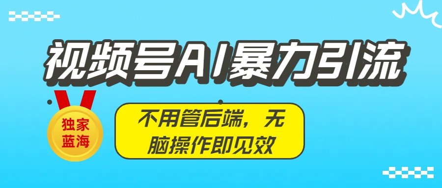 独家蓝海！视频号AI暴力引流：不用管后端，无脑操作即见效-菡洋资源网