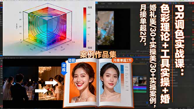 （16336期）PR调色实战课：色彩理论+工具实操+婚礼医美/30+实操案例，月接单超2万-菡洋资源网