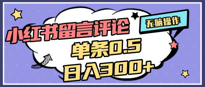 2025年最新小红书评论单条0.5元，日入300＋，无上限，详细操作流程-菡洋资源网