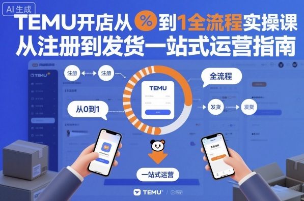 TEMU开店从0到1全流程实操课，从注册到发货一站式运营指南-菡洋资源网