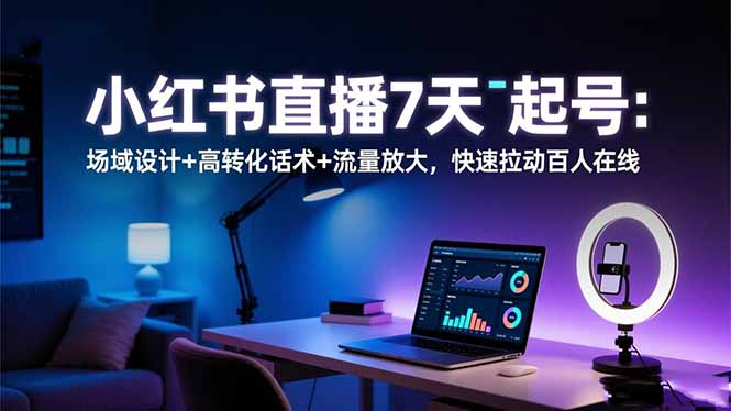 （16537期）小红书直播7天起号：场域设计+高转化话术+流量放大，快速拉动百人在线-菡洋资源网