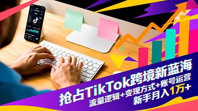 （16640期）抢占TikTok跨境新蓝海：流量逻辑+变现方式+账号运营，新手月入1万+-菡洋资源网