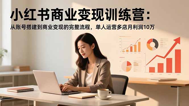 （16698期）小红书商业变现训练营：从账号搭建到商业变现的完整流程，单人运营多店月利润10万-菡洋资源网