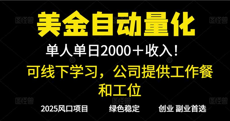 （16653期）2025超前美金自动量化！单人单日收益1000+，线下学习，支持实地考察-菡洋资源网