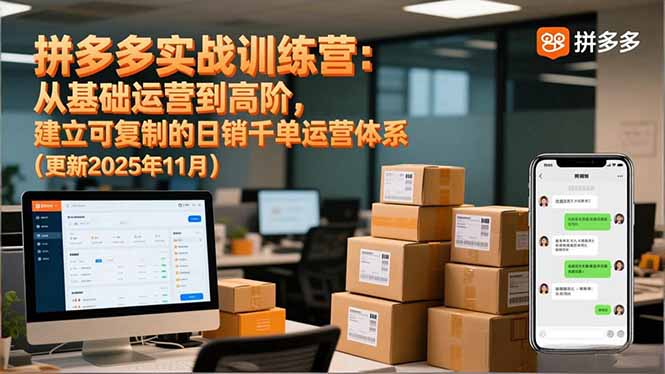 （16700期）拼多多实战训练营：从基础运营到高阶，建立可复制的日销千单运营体系（更新11月）-菡洋资源网