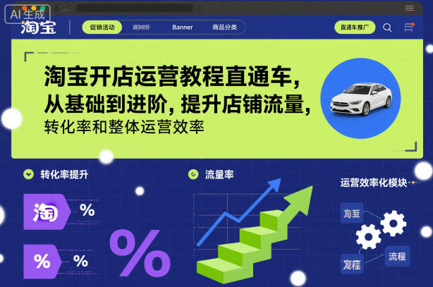 淘宝开店运营教程直通车，从基础到进阶，提升店铺流量，转化率和整体运营效率（更新11月）-菡洋资源网
