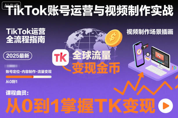 2025最新TikTok账号运营与视频制作实战全流程，从0到1掌握TK变现（含11月最新TK搬运技术）-菡洋资源网