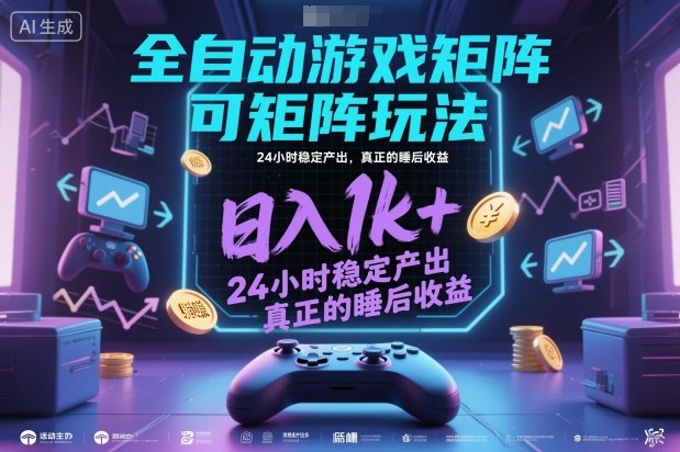 全自动游戏掘金，可矩阵操作，日入1k+，24小时稳定产出，真正的睡后收益【揭秘】-菡洋资源网