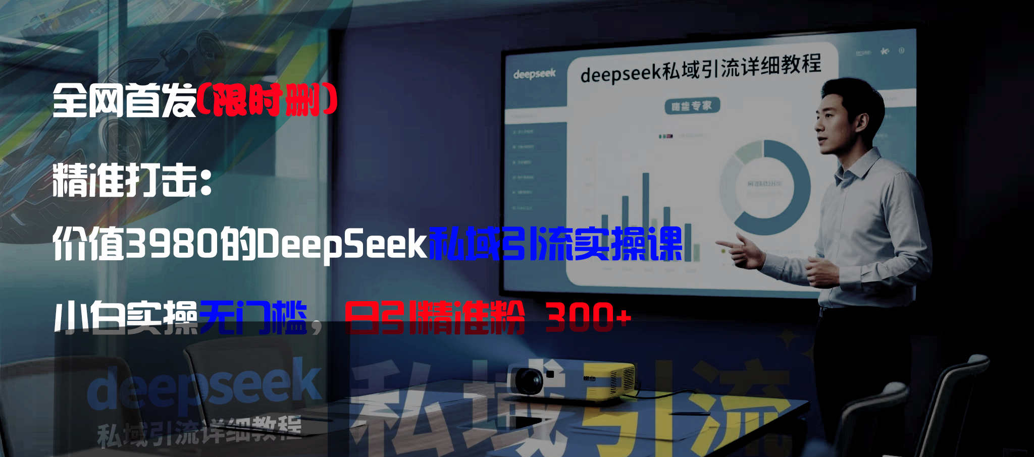 全网首发（限时删）精准打击：价值3980的DeepSeek私域引流实操课，小白实操无门槛，日引精准粉300+-菡洋资源网