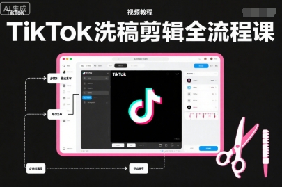 TikTok洗稿剪辑全流程课，PR洗稿剪辑全流程，TK洗稿运营课-菡洋资源网
