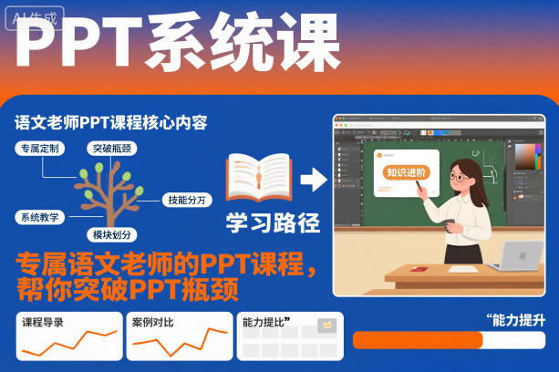 PPT系统课，专属语文老师的PPT课程，帮你突破PPT瓶颈-菡洋资源网