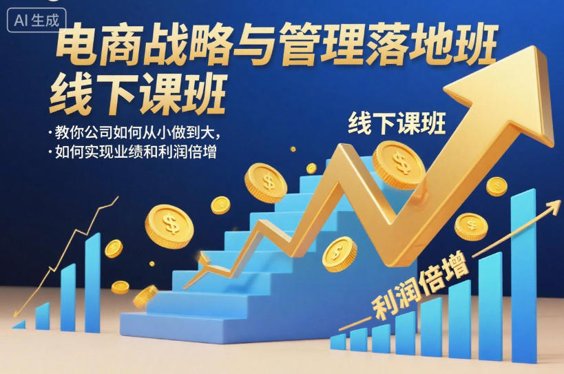 电商战略与管理落地班线下课，教你公司如何从小做到大，如何实现业绩和利润倍增【录音】-菡洋资源网