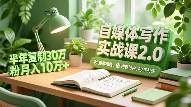 （16734期）自媒体写作实战课2.0，爆款标题、内容结构、IP打造，半年复制30万粉月入10万+-菡洋资源网