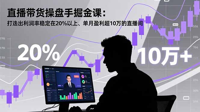 （16727期）直播带货操盘手掘金课：打造出利润率稳定在20%以上、单月盈利超10万的直播间-菡洋资源网