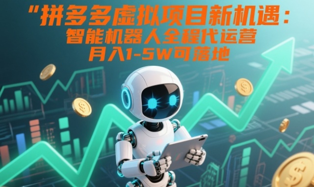 拼多多虚拟项目新机遇：智能机器人全程代运营，月入1-5W可落地【揭秘】-菡洋资源网