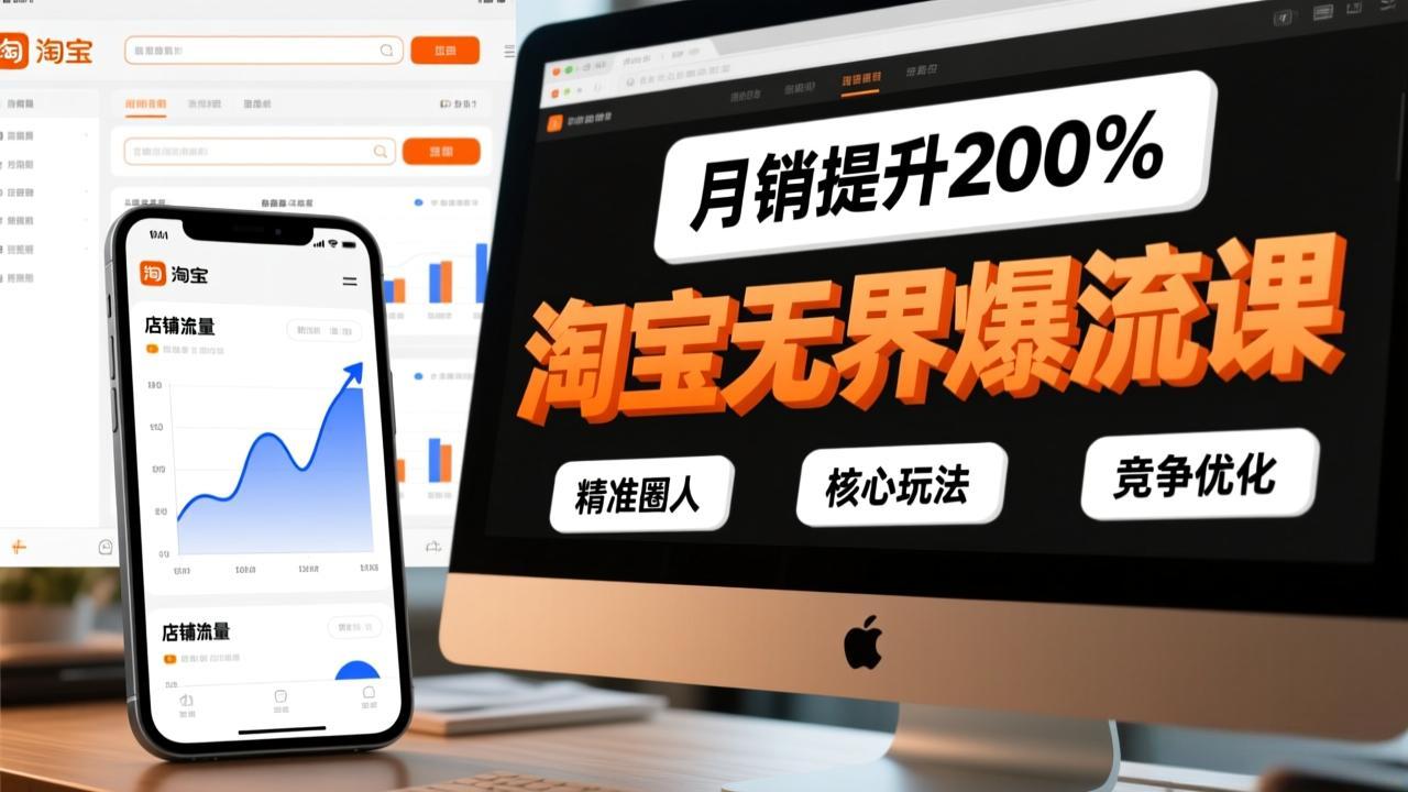 （17132期）淘宝无界爆流课，精准圈人、核心玩法、竞争优化，快速引爆店铺流量，月销提升200%-菡洋资源网