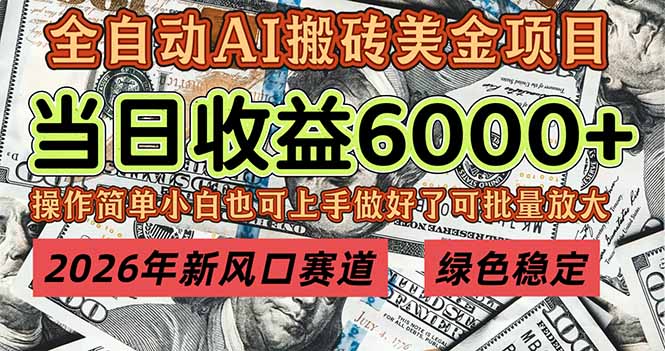（17079期）2026年新风口赛道，当日6000+以上，可批量放大，月收入20万+，长期绿色稳定的项目-菡洋资源网