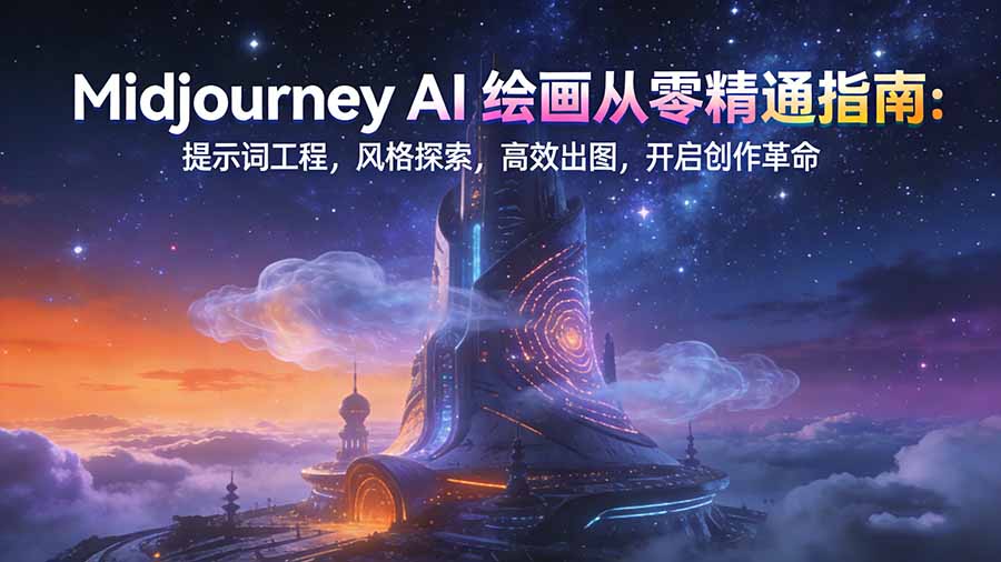 （17118期）Midjourney AI绘画从零精通指南：提示词工程，风格探索，高效出图，开启创作革命-菡洋资源网