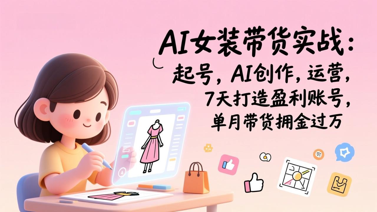 （17117期）AI女装带货实战班（更新）：起号，AI创作，运营，7天打造盈利账号，单月带货佣金过万-菡洋资源网