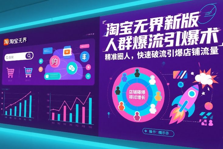 淘宝无界新版人群爆流引爆术，精准圈人，快速破流引爆店铺流量-菡洋资源网