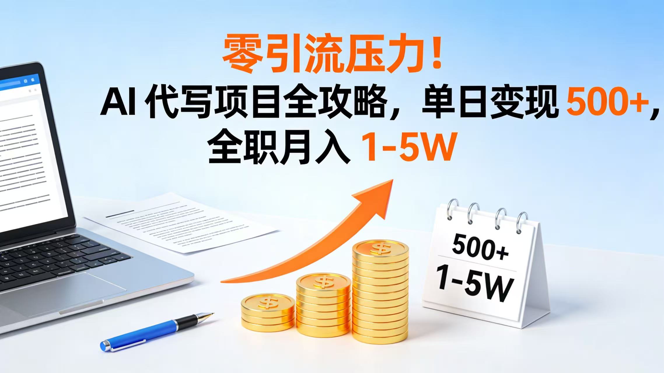 零引流压力！AI 代写项目全攻略，单日变现 500+，全职月入 1-5W-菡洋资源网