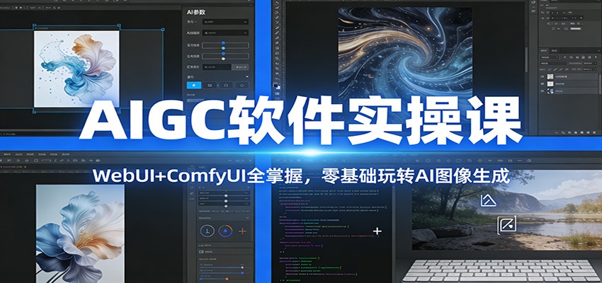 AIGC软件实操课：WebUI+ComfyUI全掌握，零基础玩转AI图像生成-菡洋资源网
