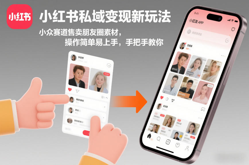 小红书私域变现新玩法，小众赛道售卖朋友圈素材，操作简单易上手，手把手教你-菡洋资源网