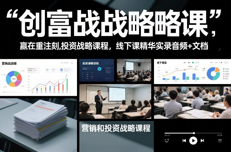 创富战略课，赢在重注时刻，营销和投资战略课程，线下课精华实录音频+文档-菡洋资源网