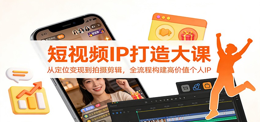 短视频IP打造大课：从定位变现到拍摄剪辑，全流程构建高价值个人IP-菡洋资源网