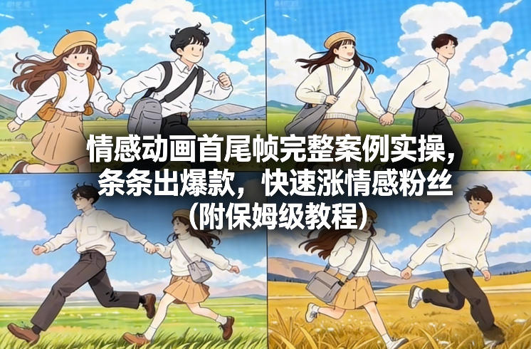 情感动画首尾帧完整案例实操，条条出爆款，快速涨情感粉丝（附保姆级教程）-菡洋资源网