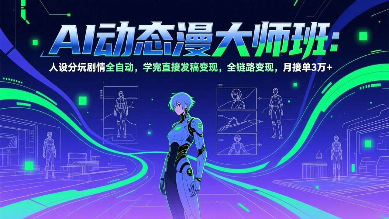 （17402期）AI动态漫剧大师班：人设分镜剧情全自动，学完直接发稿变现，全链路变现，月接单3万+-菡洋资源网