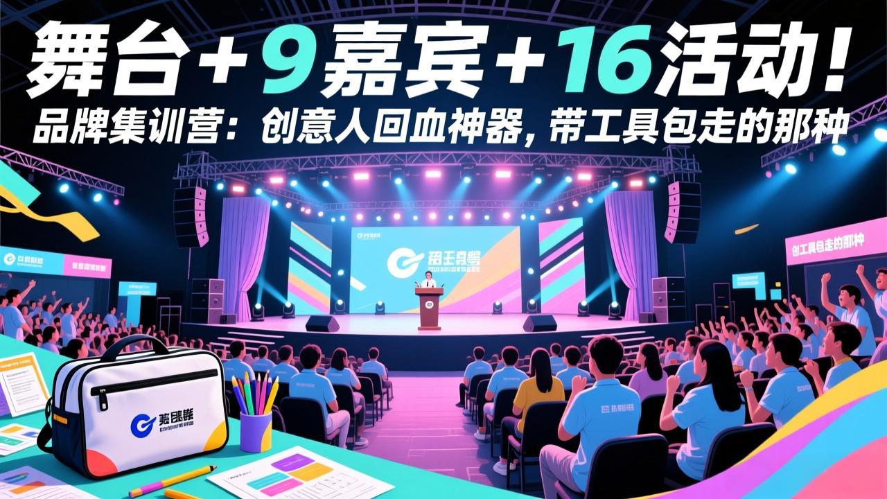 （17413期）舞台 + 9 嘉宾 + 16 活动！品牌集训营：创意人回血神器，带工具包走的那种-菡洋资源网