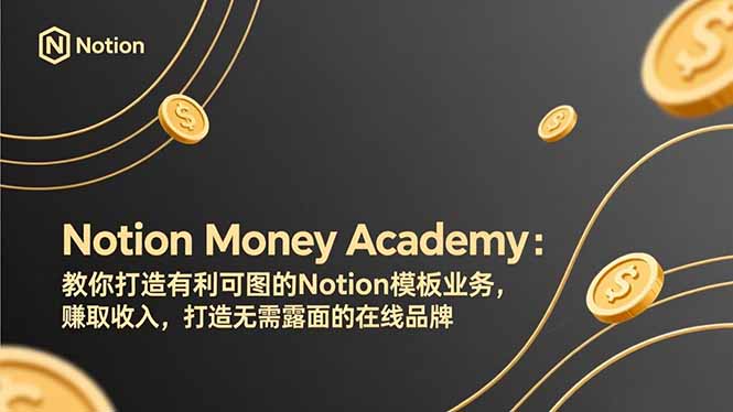 （17423期）Notion Money Academy：教你打造有利可图的Notion模板业务，赚取收入，打造无需露面的在线品牌-菡洋资源网
