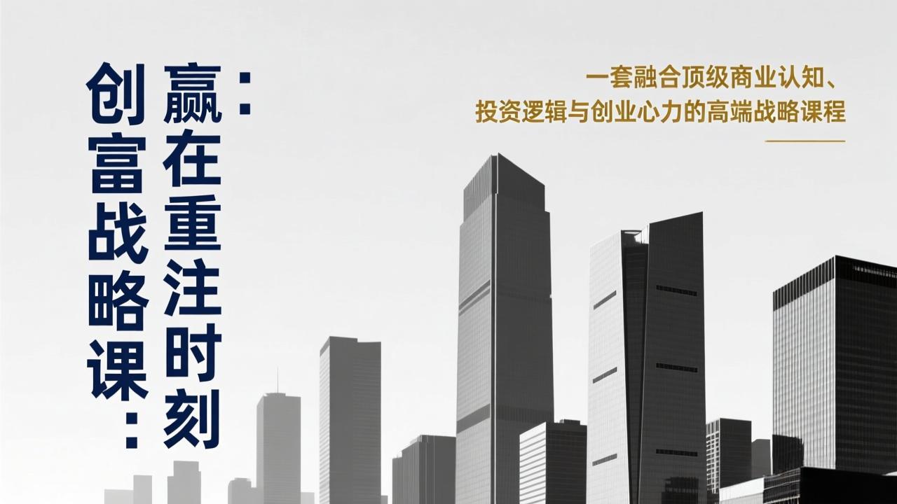 （17337期）《创富战略课：赢在重注时刻》一套融合顶级商业认知、投资逻辑与创业心力的高端战略课程-菡洋资源网