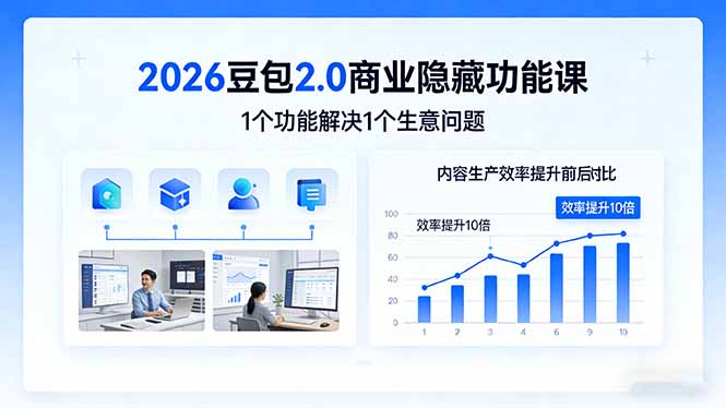（17452期）2026豆包2.0商业隐藏功能课，1个功能解决1个生意问题，内容生产效率提升10倍-菡洋资源网