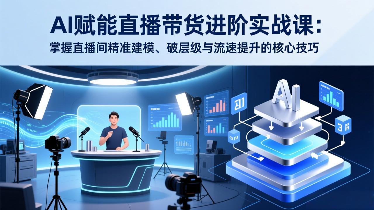 （17405期）AI赋能直播带货进阶实战课：掌握直播间精准建模、破层级与流速提升的核心技巧-菡洋资源网