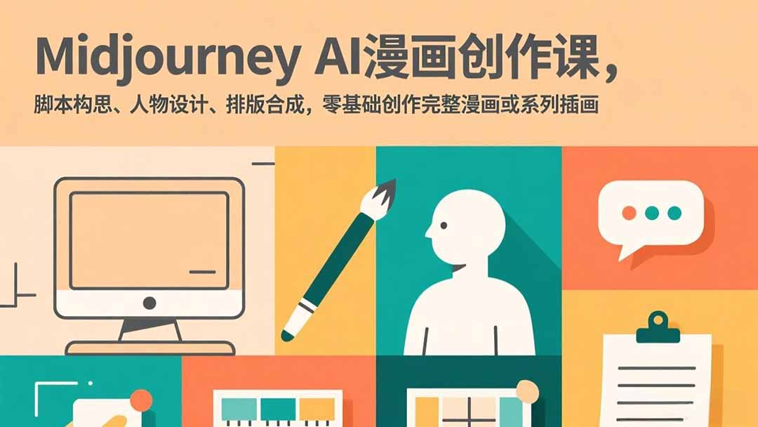 （17299期）Midjourney AI漫画创作课，脚本构思、人物设计、排版合成，零基础创作完整漫画或系列插画-菡洋资源网