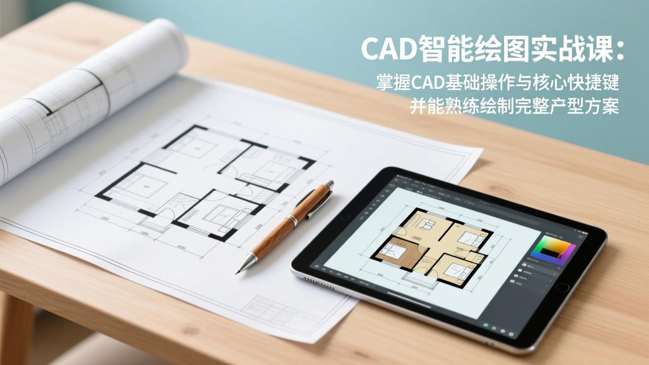 （17348期）CAD智能绘图实战课：掌握CAD基础操作与核心快捷键，并能熟练绘制完整户型方案-菡洋资源网