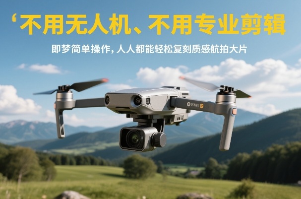 不用无人机、不用专业剪辑，即梦简单操作，人人都能轻松复刻质感航拍大片-菡洋资源网