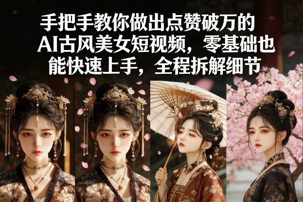 手把手教你做出点赞破万的AI古风美女短视频，零基础也能快速上手，全程拆解细节-菡洋资源网