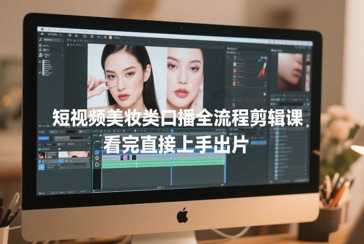 短视频美妆类口播全流程剪辑课，看完直接上手出片-菡洋资源网