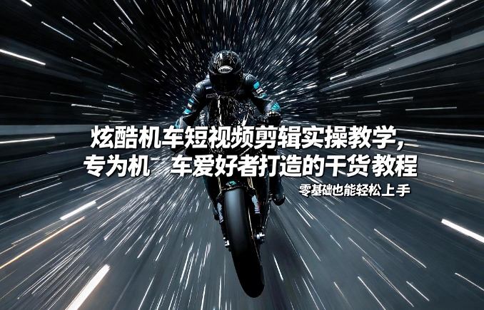 炫酷机车短视频剪辑实操教学，专为机车爱好者打造的干货教程，零基础也能轻松上手-菡洋资源网