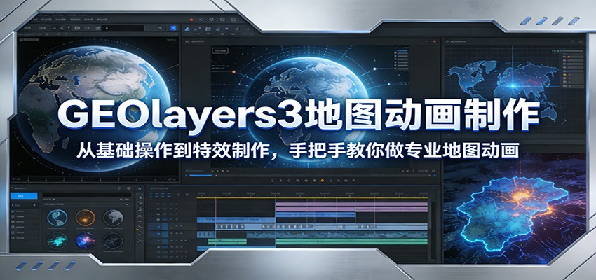 GEOlayers3地图动画制作：从基础操作到特效制作，手把手教你做专业地图动画-菡洋资源网