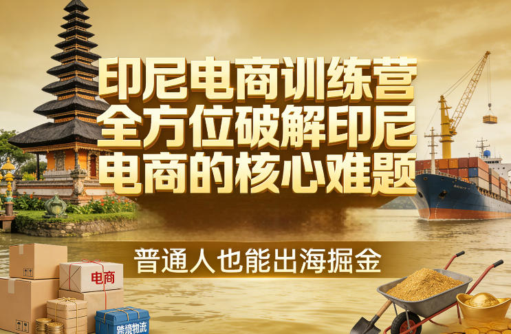 印尼电商训练营，全方位破解印尼电商的核心难题，普通人也能出海掘金-菡洋资源网