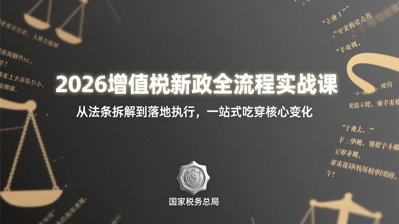（17529期）2026增值税新政全流程实战课：从法条拆解到落地执行，一站式吃透核心变化-菡洋资源网