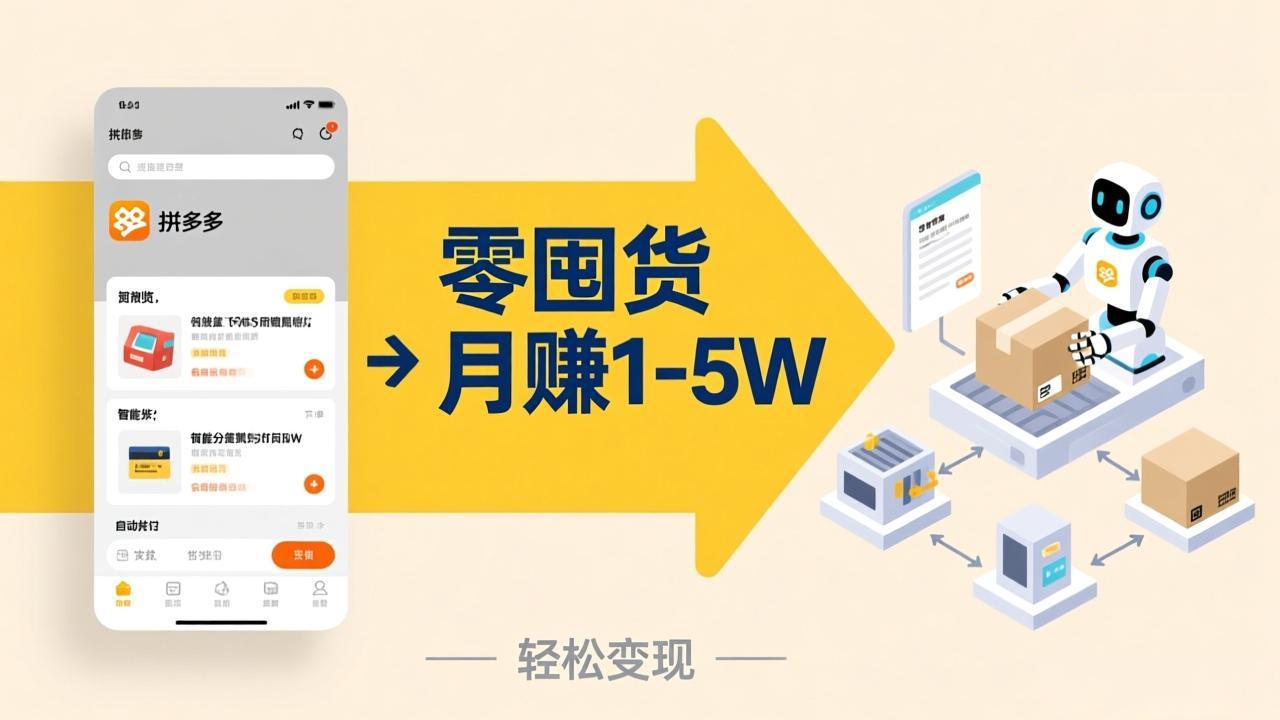 （17490期）不用囤货不用跑单！拼多多虚拟玩法，机器人管理发货和客服，帮你月赚 1-5W-菡洋资源网