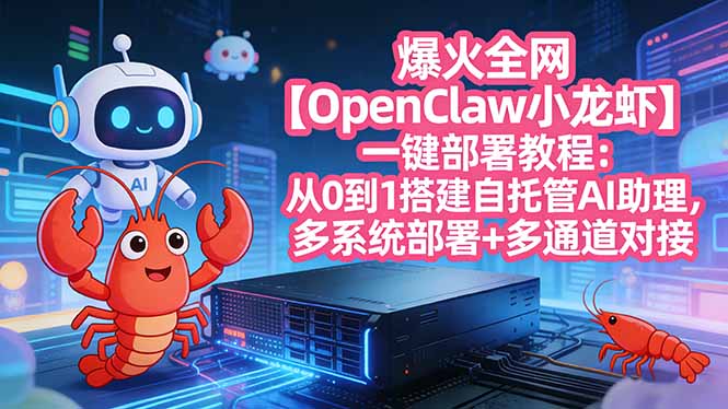 （17612期）爆火全网【OpenClaw 小龙虾】一键部署教程：从0到1搭建自托管AI助理，多系统部署+多通道对接-菡洋资源网