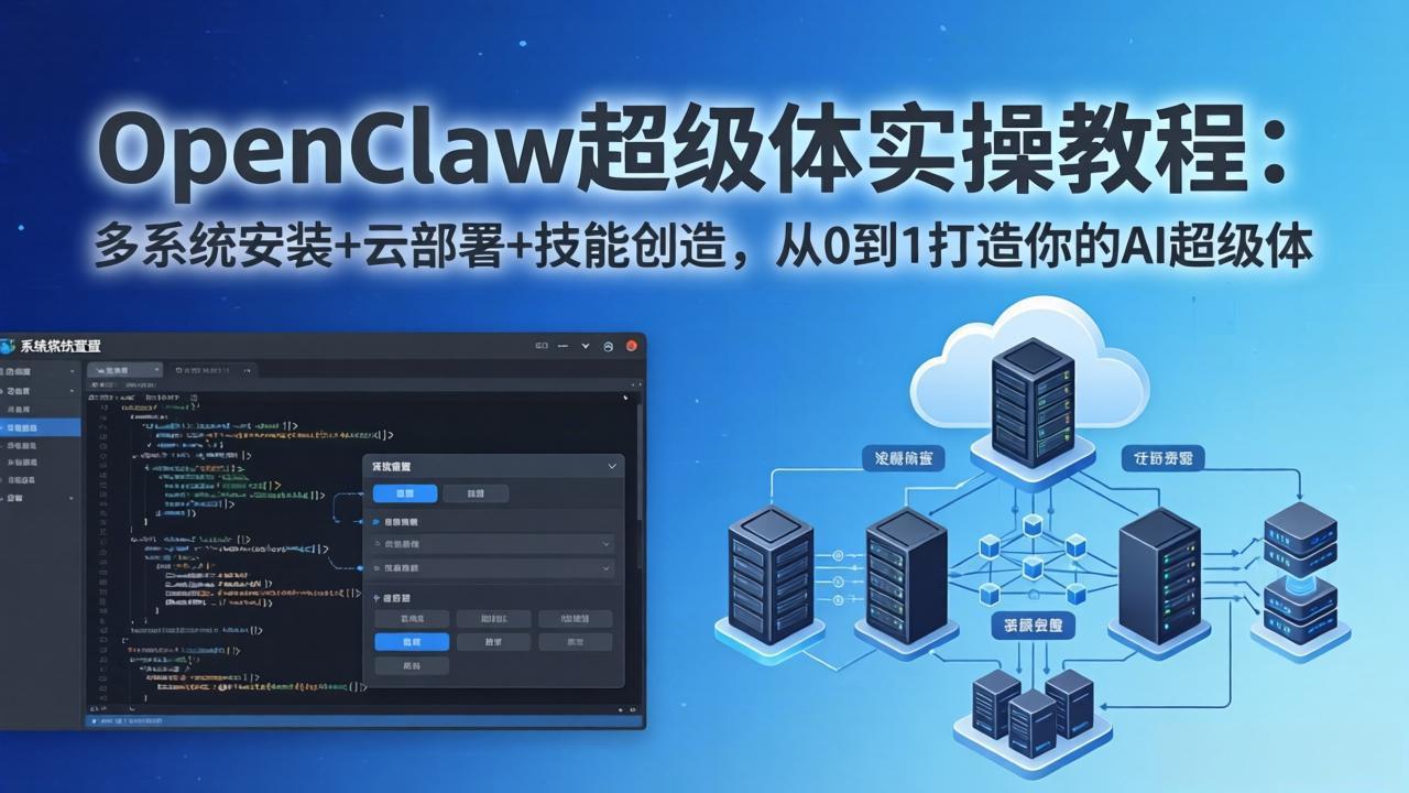 （17603期）OpenClaw-小龙虾 超级体实操教程：多系统安装+云部署+技能创造，从0到1打造你的AI超级体-菡洋资源网